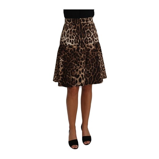 A-Line Leopard Print Skirt Dolce & Gabbana IT40|S okazyjna cena showroom.pl