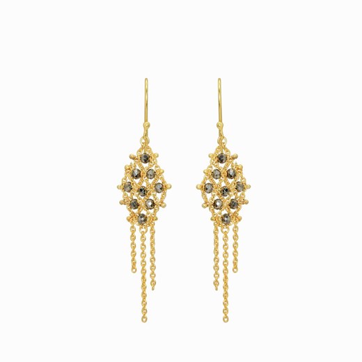 Pyrite Chain Earrings Dinari Jewels ONESIZE showroom.pl