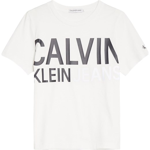 CALVIN KLEIN IB0IB00348 STAMP LOGO T SHIRT AND TANK Unisex Boys BRIGHT WHITE Calvin Klein 12y promocja showroom.pl