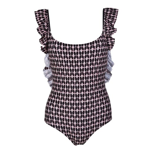 Flounced one-piece printed swimsuit S showroom.pl