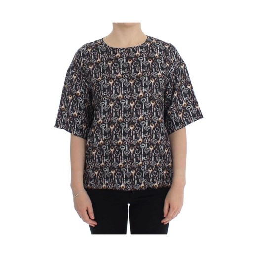 Key Print Silk Blouse T-shirt Dolce & Gabbana IT38 | XS promocja showroom.pl