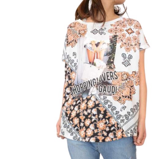 T-Shirt with flower pattern Gaudi S showroom.pl