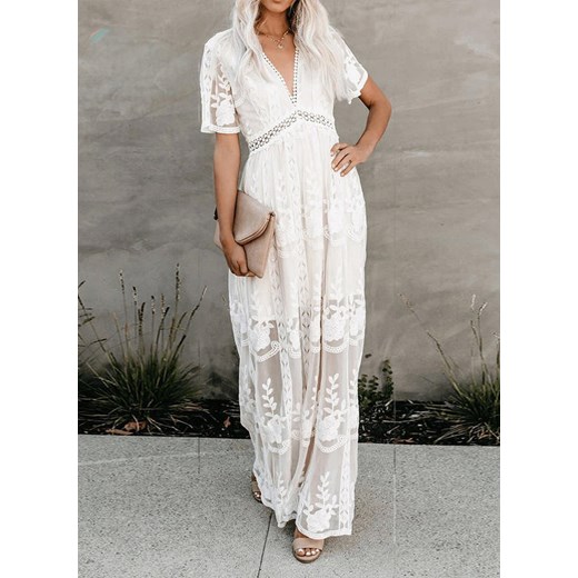 Sukienka biała Sandbella boho