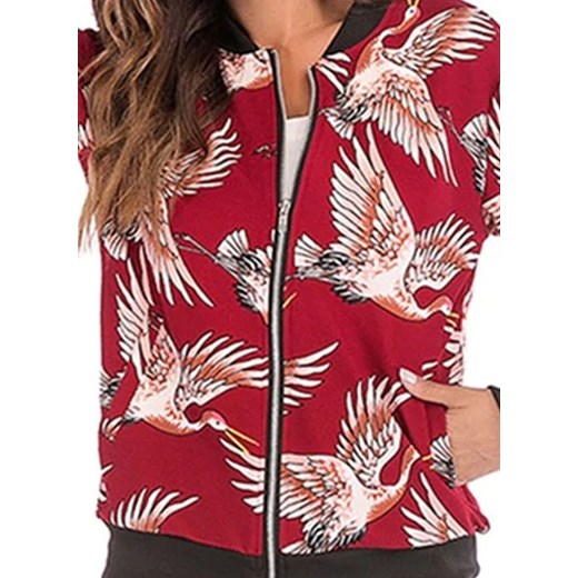 Kurtka damska Sandbella bez kaptura casual w kwiaty 