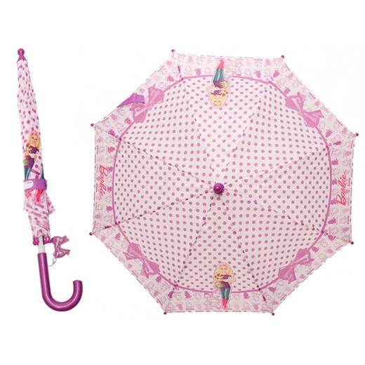 Barbie parasolka w kropeczki dla dziewczynki 78cm barline rozowy
