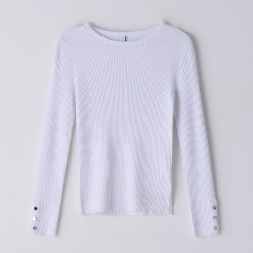 Cropp - Prążkowany sweter z guzikami - Cropp M Cropp