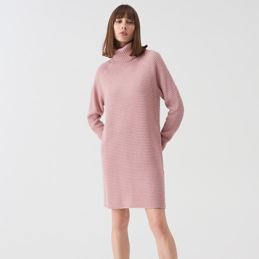 Sinsay - Długi sweter oversize z golfem - Różowy Sinsay XS Sinsay