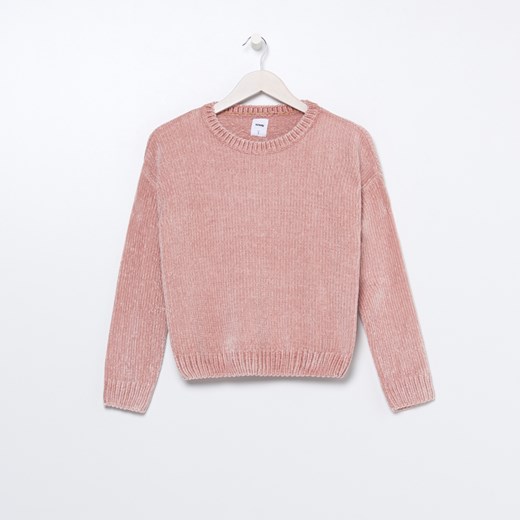 Sinsay - Dzianinowy sweter typu crop - Różowy Sinsay S Sinsay