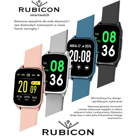 ZEGAREK MĘSKI Rubicon Smartwatch - black (zr606a) - Czarny Rubicon TAYMA