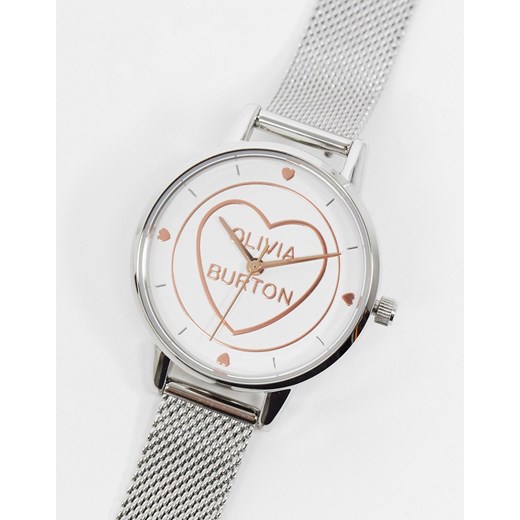 Olivia Burton – OB16CD02 – Sweet shop – Zegarek w srebrnym kolorze z siateczkowym paskiem Olivia Burton No Size Asos Poland