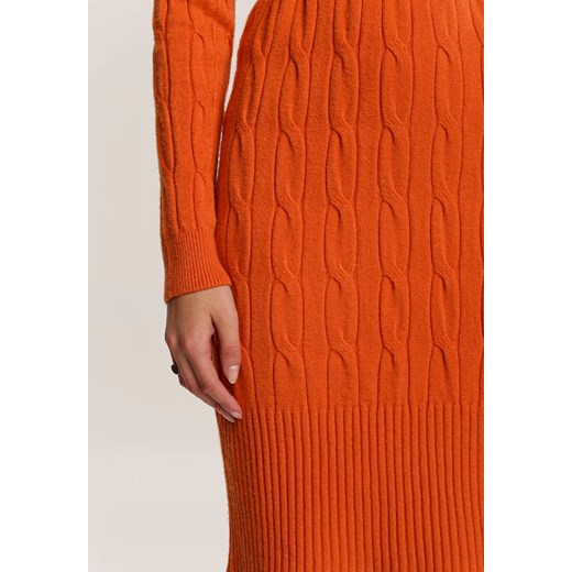 Pomarańczowa Sukienka Dzianinowa Blackbloom Renee L/XL Renee odzież okazja