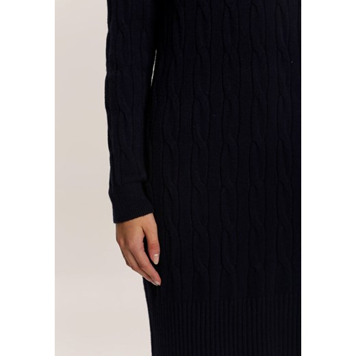 Granatowa Sukienka Dzianinowa Blackbloom Renee L/XL okazja Renee odzież