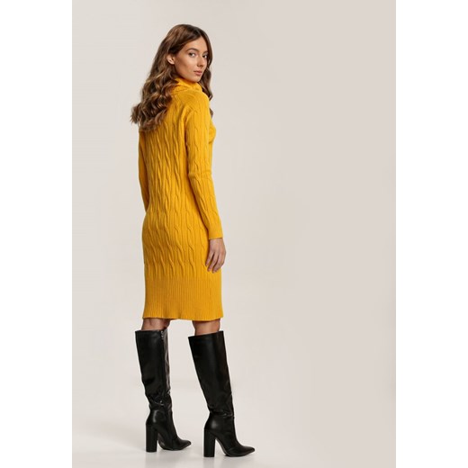 Żółta Sukienka Dzianinowa Blackbloom Renee M/L okazja Renee odzież