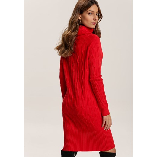 Czerwona Sukienka Dzianinowa Blackbloom Renee M/L Renee odzież