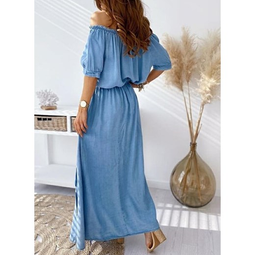 101028-BLUE (S) Sukienka 2XL sandbella okazyjna cena