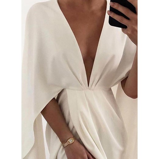 101030-WHITE (S) Sukienka M okazyjna cena sandbella