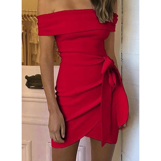 101050-RED (S) Sukienka S sandbella wyprzedaż