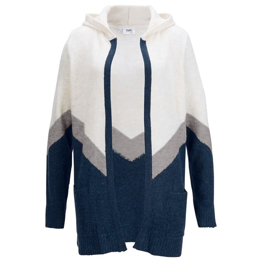 Sweter bez zapięcia we wzór "colour-blocking" | bonprix Bonprix 52/54 bonprix