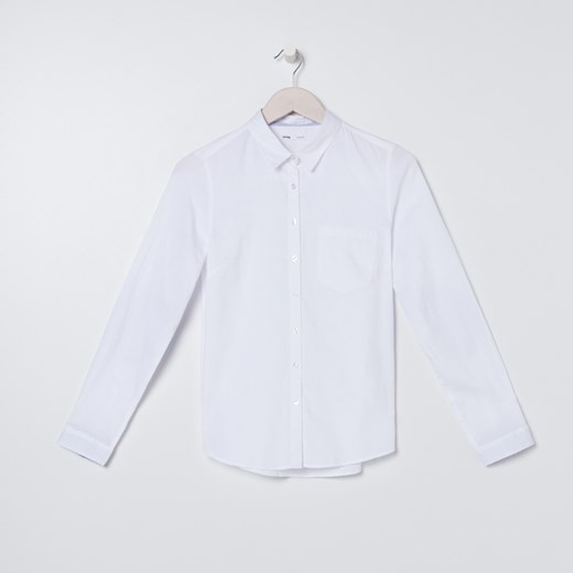 Sinsay - Koszula z łatkami na łokciach - Biały Sinsay XXS Sinsay