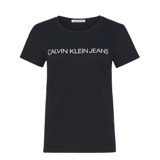 Bluzka damska Calvin Klein z bawełny z napisami z krótkim rękawem 