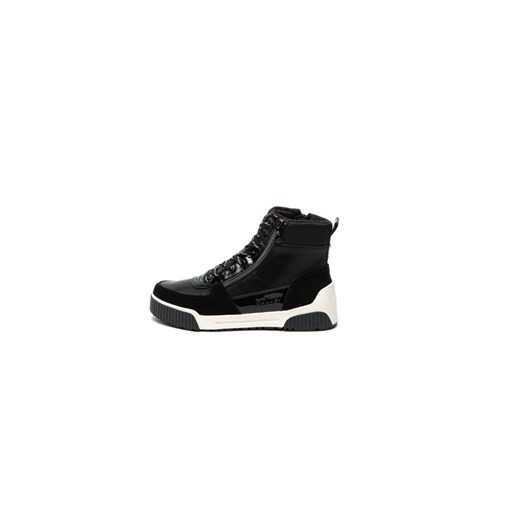 Buty sportowe damskie sneakersy bez wzorów czarne sznurowane casual płaskie 