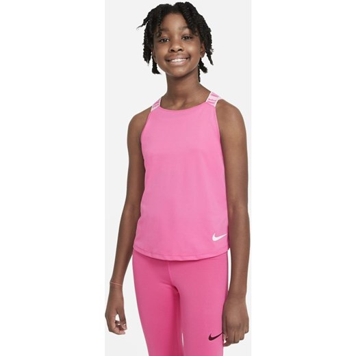 Koszulka treningowa bez rękawów dla dużych dzieci (dziewcząt) Nike Dri-FIT - Różowy Nike M Nike poland