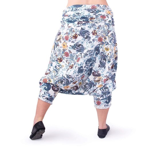 QART Fashion - Spodnie pumpy - alladynki - kwiaty niebieskie Qart uniwersalny LUX4U.PL