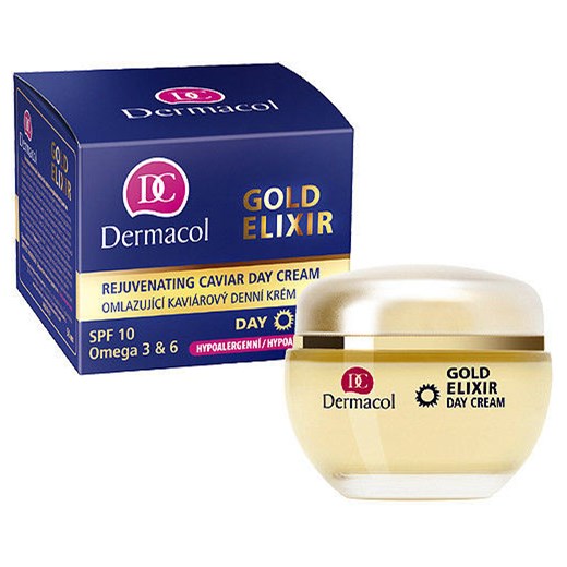 Dermacol Gold Elixir Rejuvenating Caviar Day Cream 50ml W Krem do twarzy Wszystkie typy skóry perfumy-perfumeria-pl niebieski masła