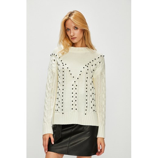 Sweter damski kremowy z ozdobnymi detalami Medicine wyprzedaż wearmedicine Odzież Damska MX beżowy IXRR Sweter damski kremowy z ozdobnymi detalami Medicine wyprzedaż wearmedicine Odzież Damska MX beżowy IXRR