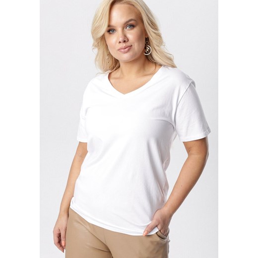 Biały T-shirt Genilin ze sklepu Born2be Odzież w kategorii Bluzki damskie - zdjęcie 97106950