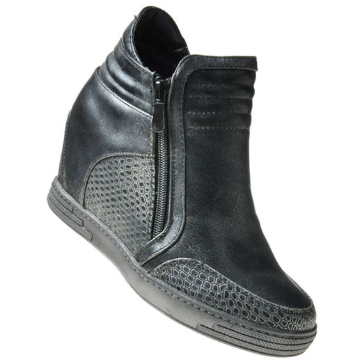 Trampki na ukrytym koturnie Hidden Wedge Szare /E3-3 6697 S256/ 37 pantofelek24.pl