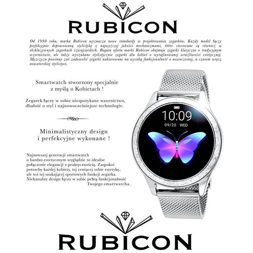 SMARTWATCH Rubicon RNBE45 - Silver (zr609a) Rubicon uniwersalny timeup.pl