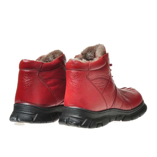 Buty zimowe dziecięce Pantofelek24 czerwone wiązane 