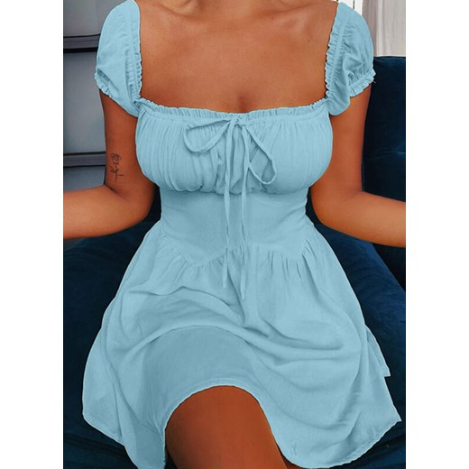 Sandbella sukienka dzienna niebieska mini 