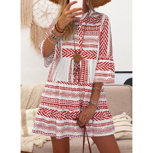 Sukienka Sandbella mini boho prosta