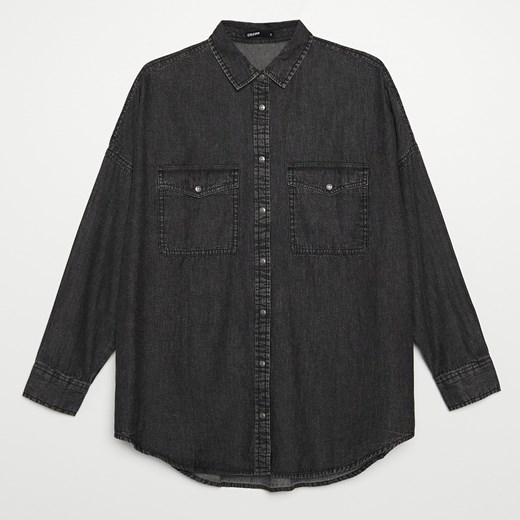 Cropp - Denimowa koszula oversize - Czarny Cropp S Cropp