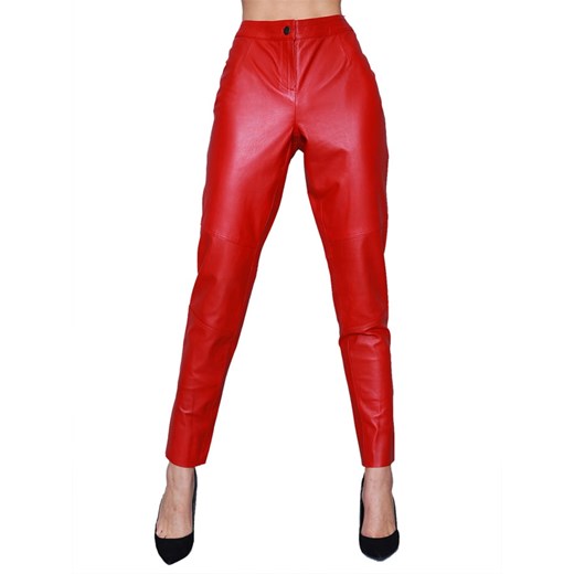 Skórzane spodnie w kolorze czerwonym Isaco Und Kawa 42 Limango Polska