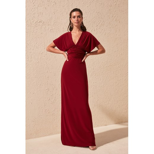 Trendyol Burgundy Drape Detailed Evening Dress & Graduation Dress Trendyol 36 Factcool