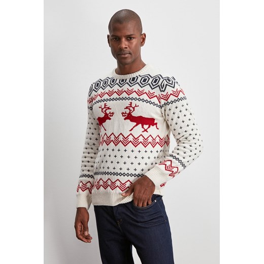 Trendyol Beige Men's Jacquard Christmas Themed Knitwear Sweater Trendyol S Factcool