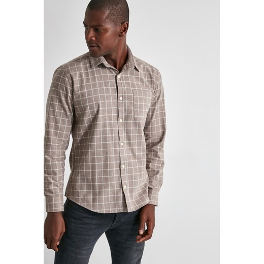 Trendyol Beige Men's Plaid Button Collar Slim Fit Shirt Trendyol XL Factcool