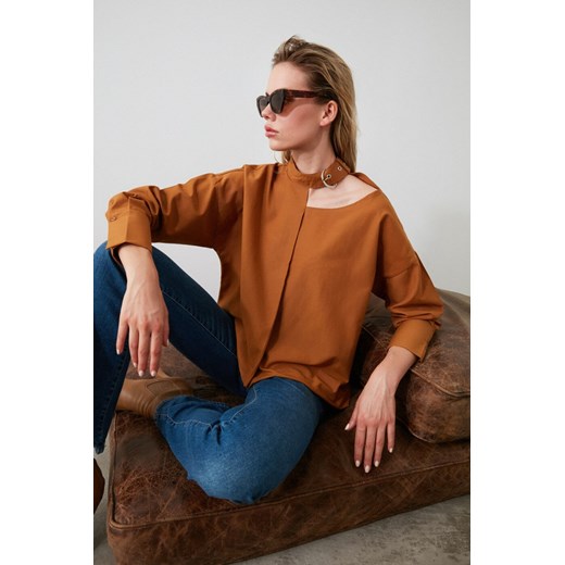 Trendyol Camel Collar Detailed Blouse Trendyol 38 Factcool