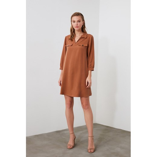 Trendyol Camel Pocket Detailed Dress Trendyol 34 Factcool