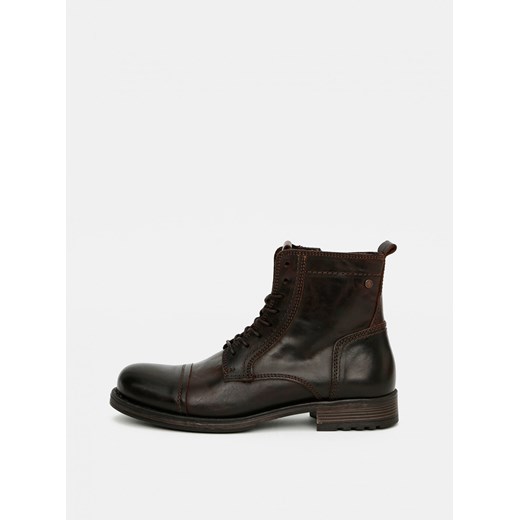 Dark Brown Men's Ankle Leather Shoes Jack &amp; Jones Jack & Jones 43 Factcool
