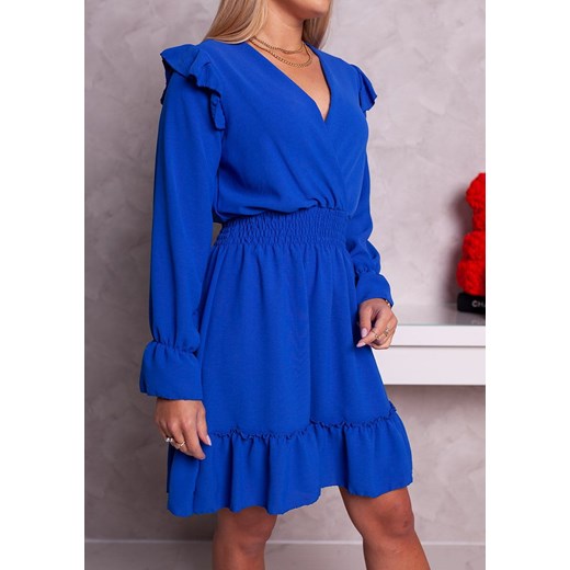 Sukienka MD1-11 niebieska Moda Doris Uniwersalny ModaDoris