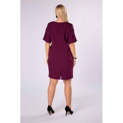 taliowana sukienka z rozcięciami na rękawach i kokardą na plecach Ptakmoda.com 38 ptakmoda.com