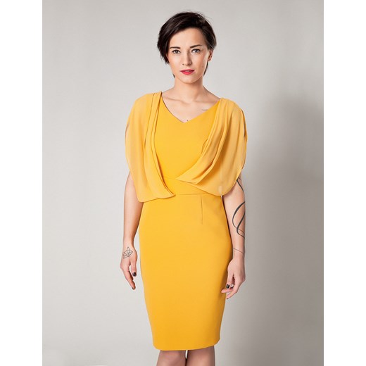 Żółta ołówkowa sukienka MOLTON Molton 40 Molton