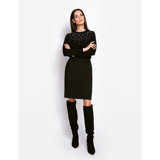 Sweter z perełkami i cyrkoniami MOLTON Molton L okazja Molton