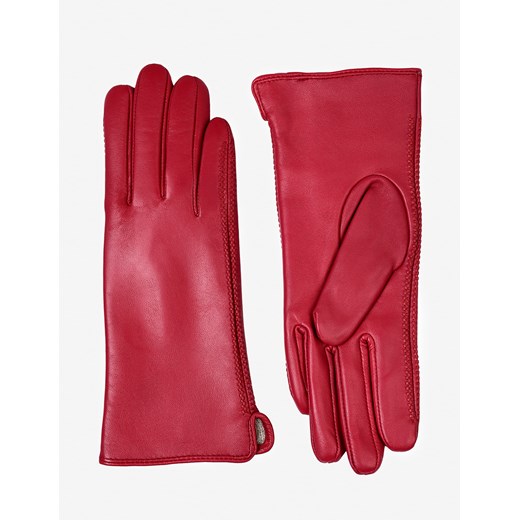 Czerwono-różowe skórzane rękawiczki MOLTON Molton Uniwersalny Molton okazja
