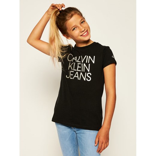 Calvin Klein Jeans T-Shirt Gradient Hero Logo Ss T-shirt IG0IG00492 Czarny Regular Fit 8 MODIVO promocja