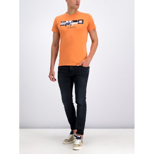 Pepe Jeans T-Shirt Dean PM506537 Pomarańczowy Slim Fit Pepe Jeans XL MODIVO wyprzedaż